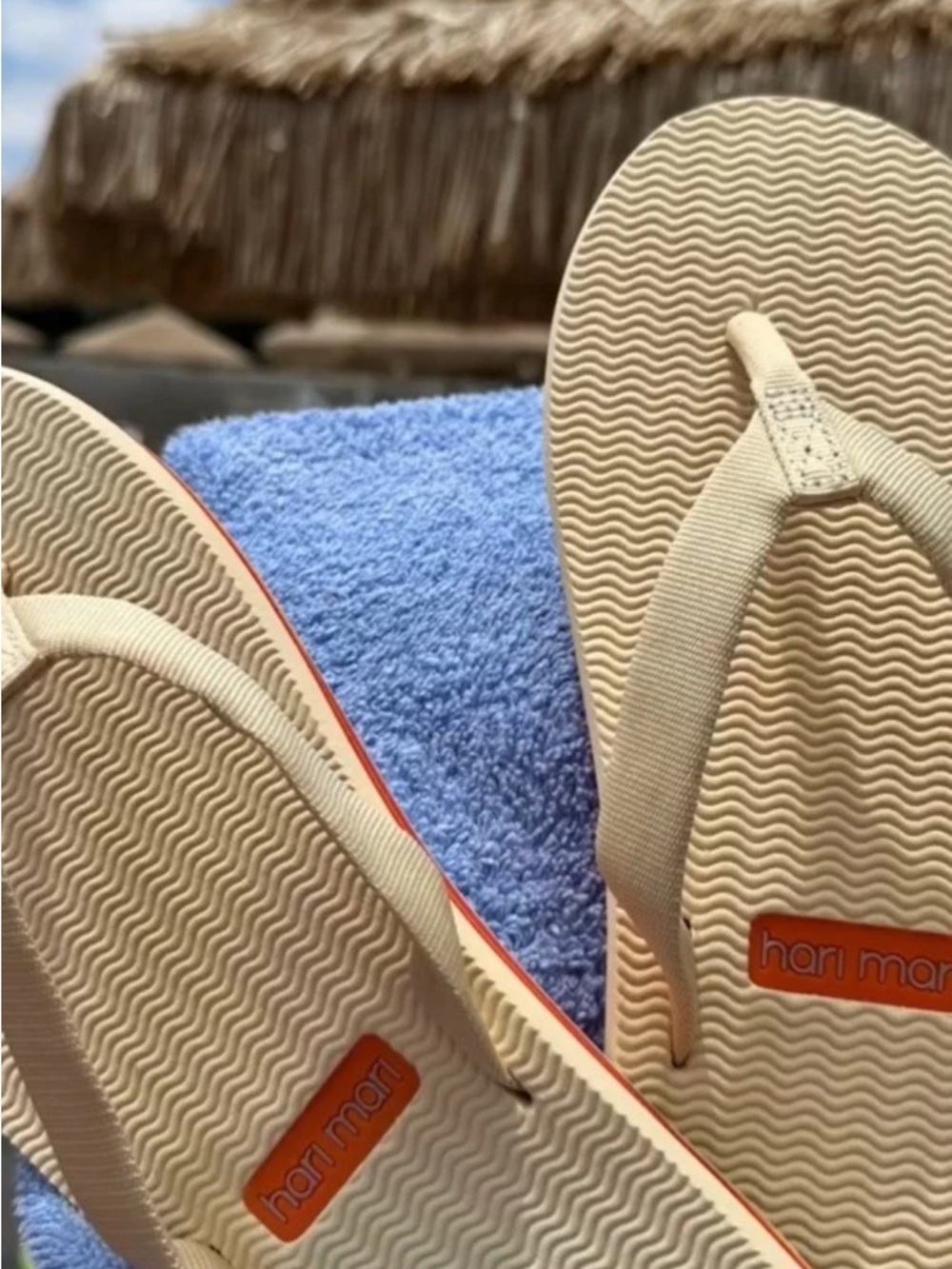 NWT Hari Mari Dune’s Flip Flop Sandals Dunes Cream Sherbert Women’s 8 - Picture 3 of 16